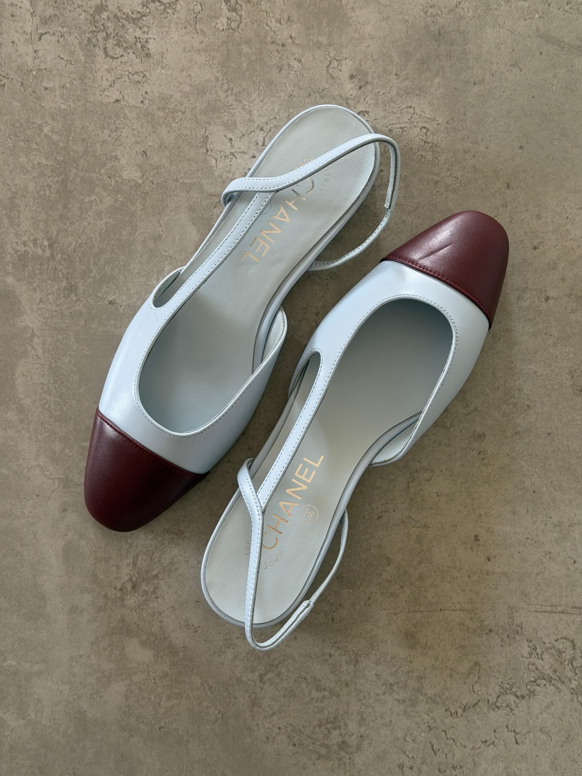 CHANEL Two-Tone Slingback Flats