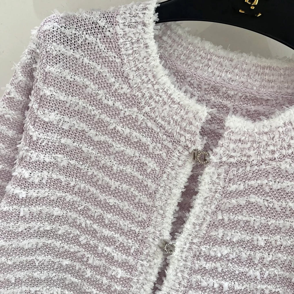 CHANEL Textured Fringe-Trim Cardigan