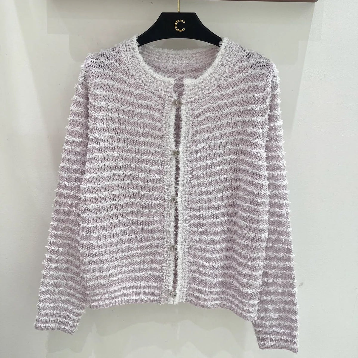 CHANEL Textured Fringe-Trim Cardigan