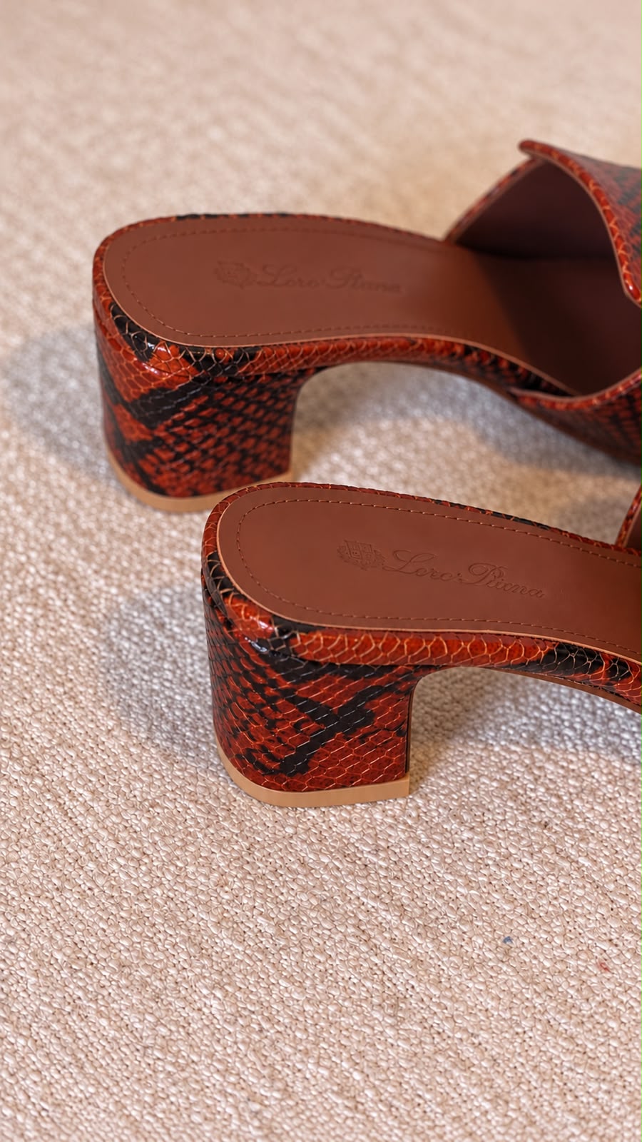 Loro Piana Summer Charms Python-Print Mules
