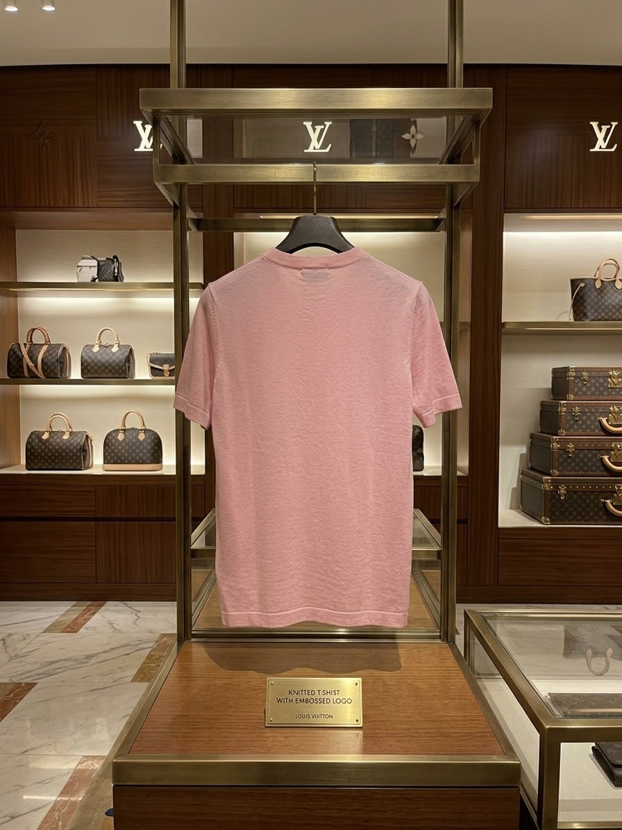 Louis Vuitton Pink Short-Sleeved Knitted T-Shirt