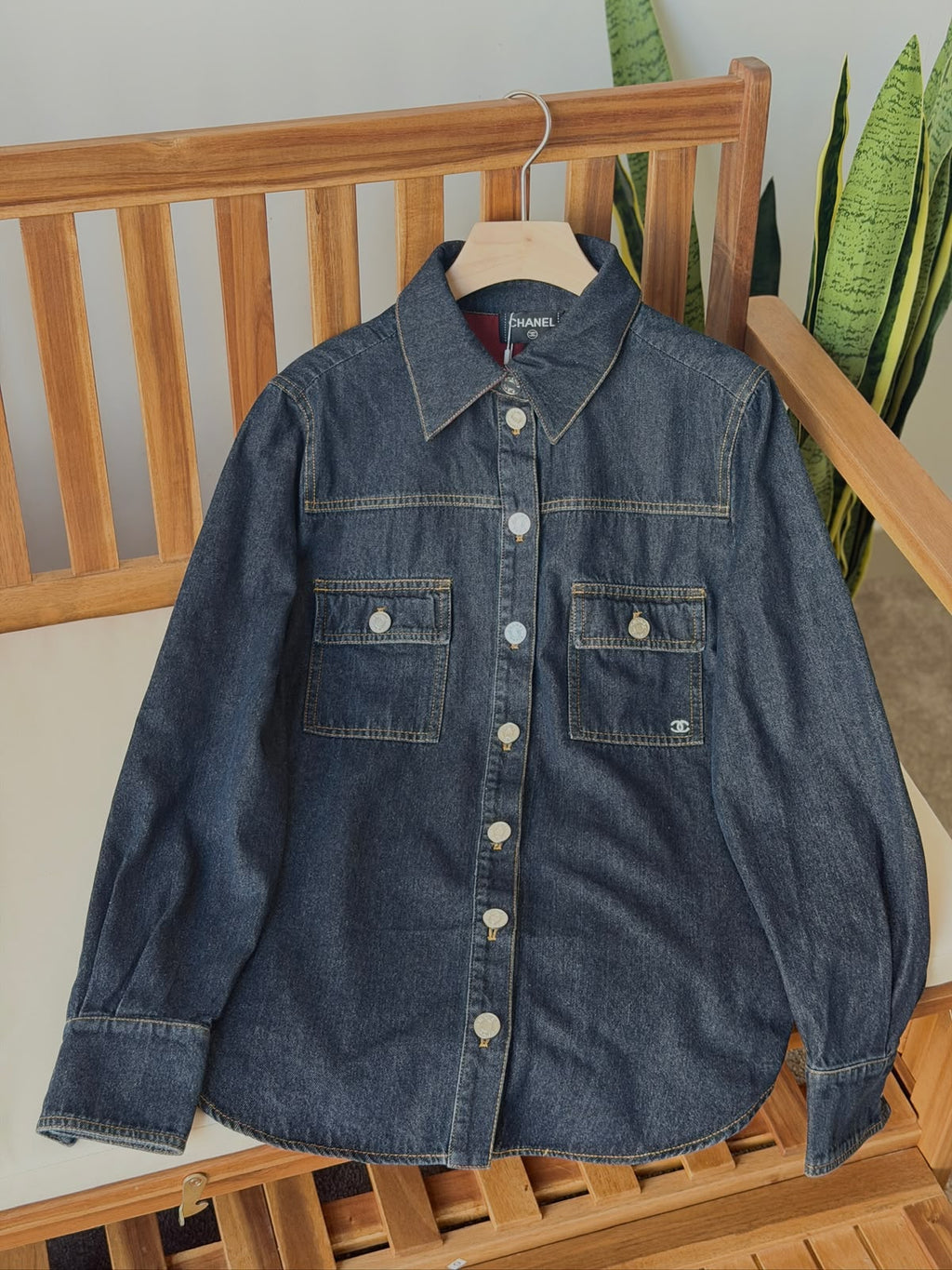 Chanel CC Logo Denim Shirt