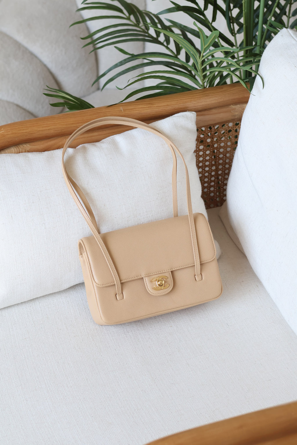Chanel Flap Bag with CC Logo and Twin Straps