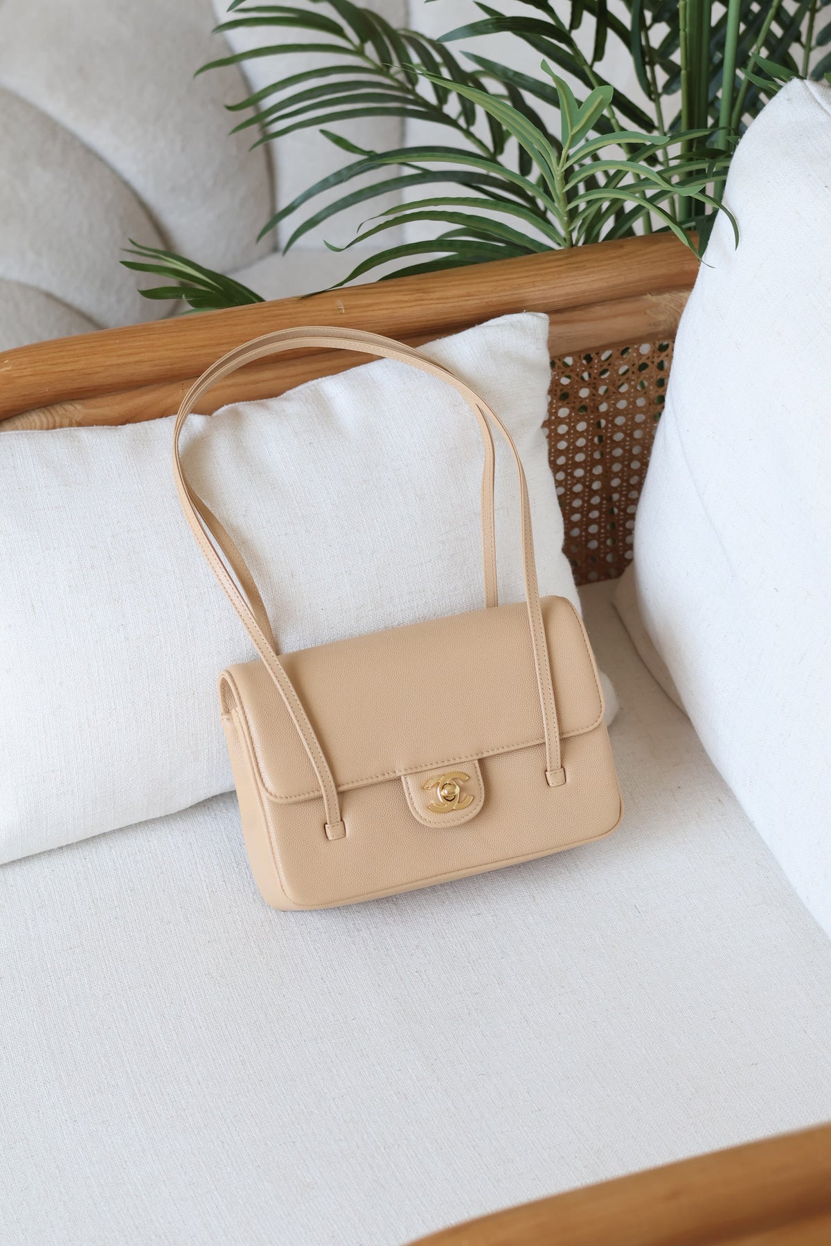 Chanel Flap Bag with CC Logo and Twin Straps