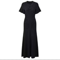 Sandro Metallic Knit Short-Sleeve Top and Long Skirt Set