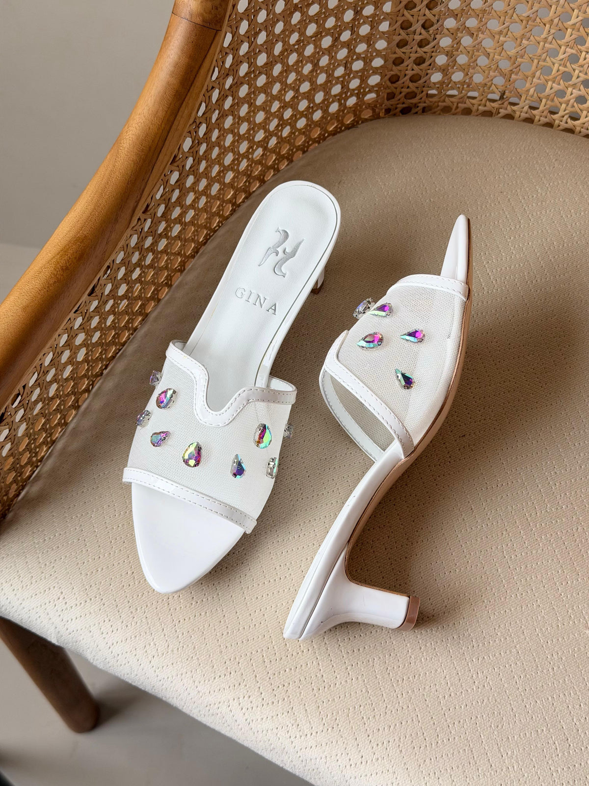 Gina Embellished Mid-Heel Mule