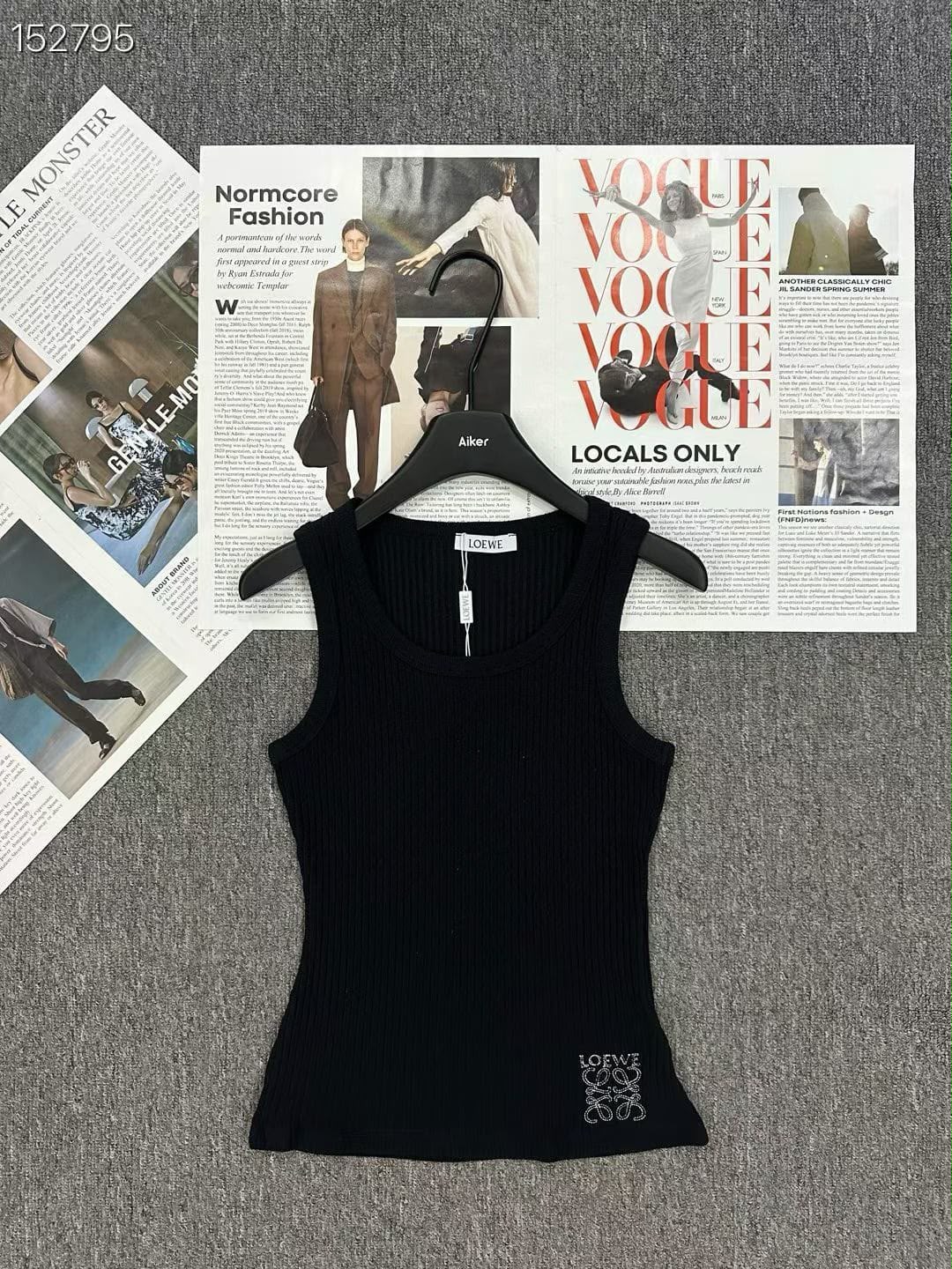 Loewe Anagram Embroidered Ribbed Tank Top