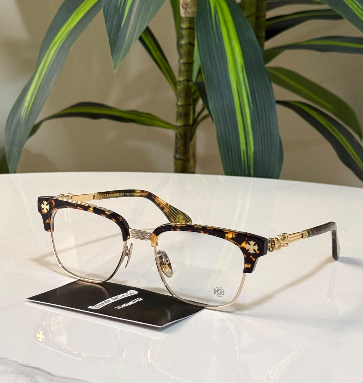 Chrome Hearts Tortoiseshell and Gold Optical