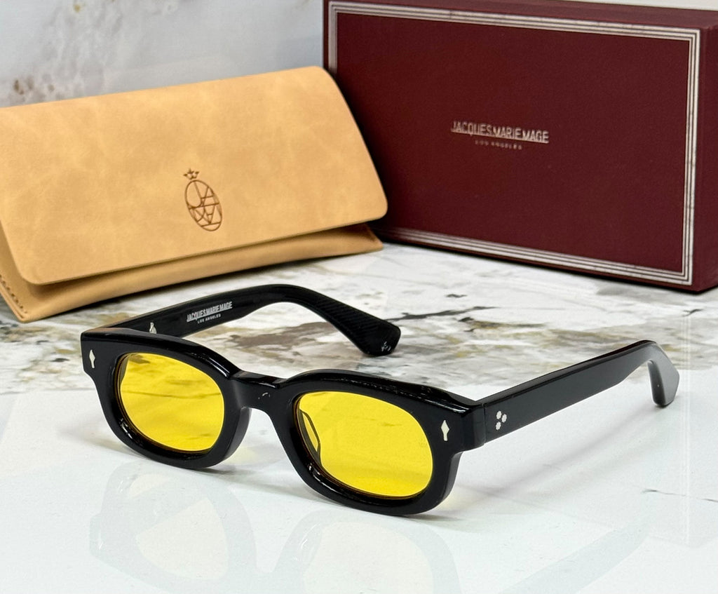 Jacques Marie Mage Black Bold Rectangular Sunglasses