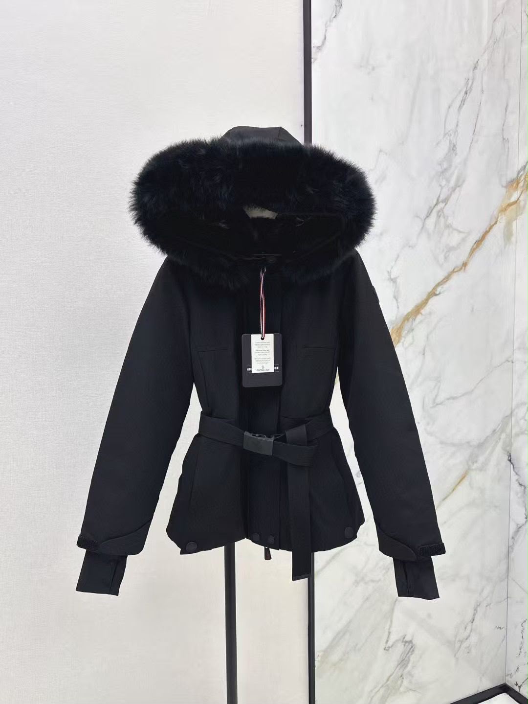 MONCLER Belted Hooded Jacket