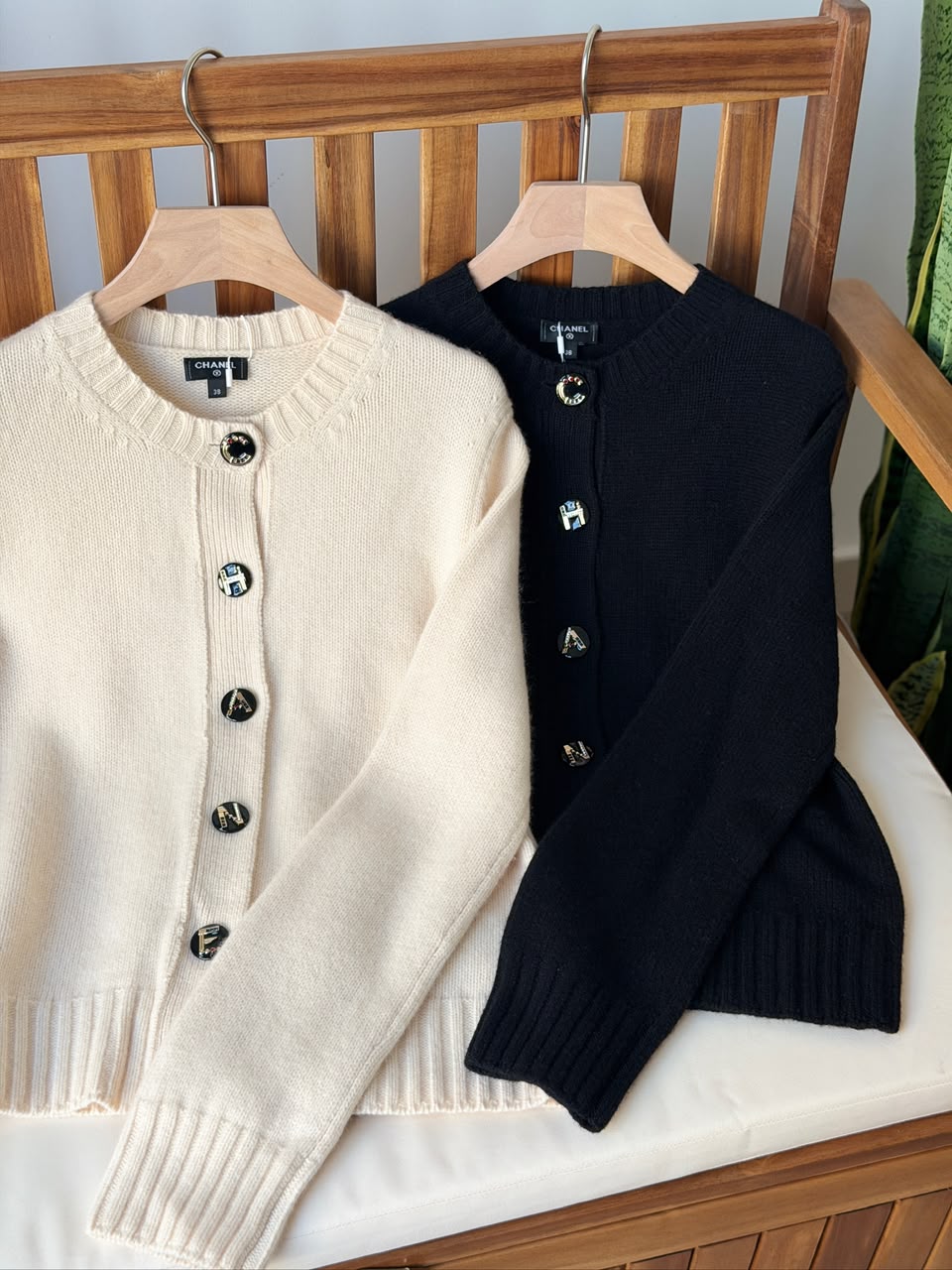 Chanel Knit Cardigan with Branded Buttons
