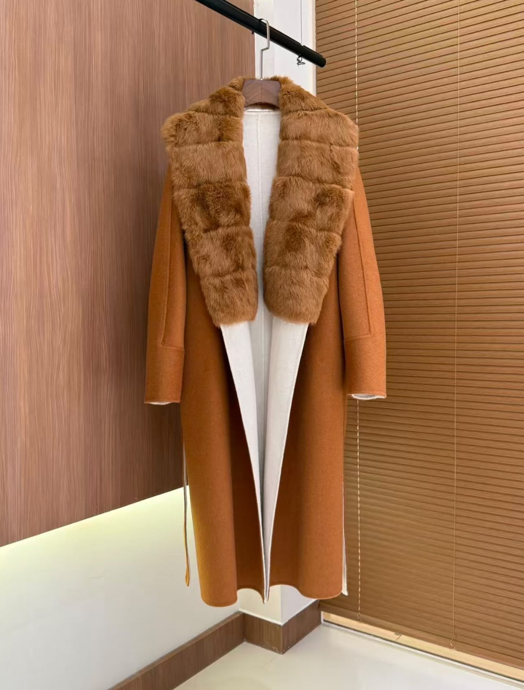 Loro Piana Cashmere/Wool Coat with Fur Collar