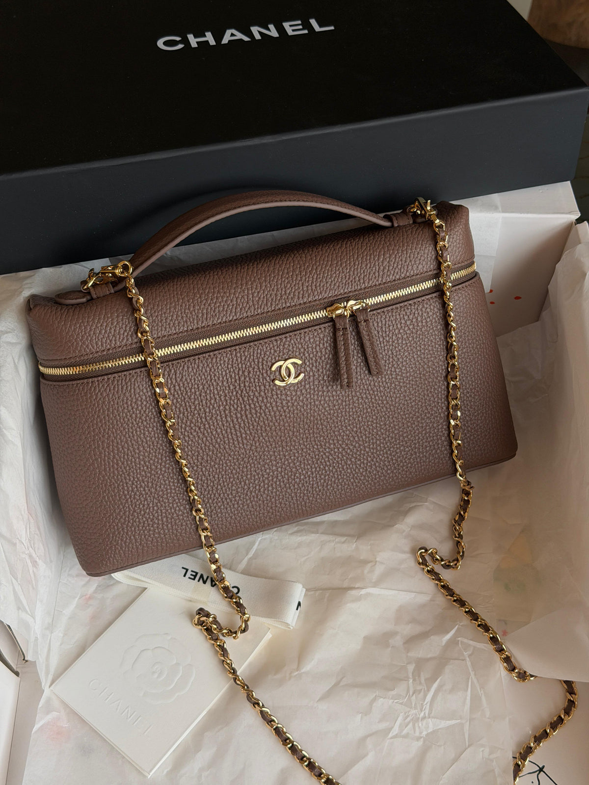 Chanel dark brown Caviar Vanity