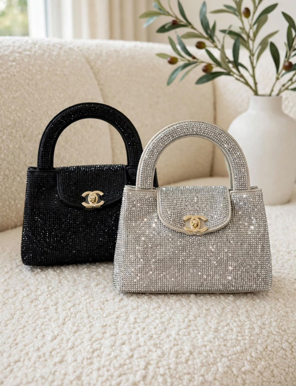 CHANEL Sparkle Rounded Handle Flap Bag