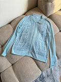 Hermès Object Motif Zip-Up Knit Cardigan