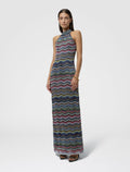 Missoni Metallic Zigzag Knit Halter Top