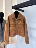 Hermès Printed Silk-Lined Wool/Cashmere Zip Jacket