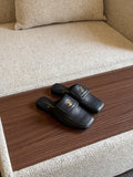 Chanel Suede CC Logo Mule Slippers / Flat Mules