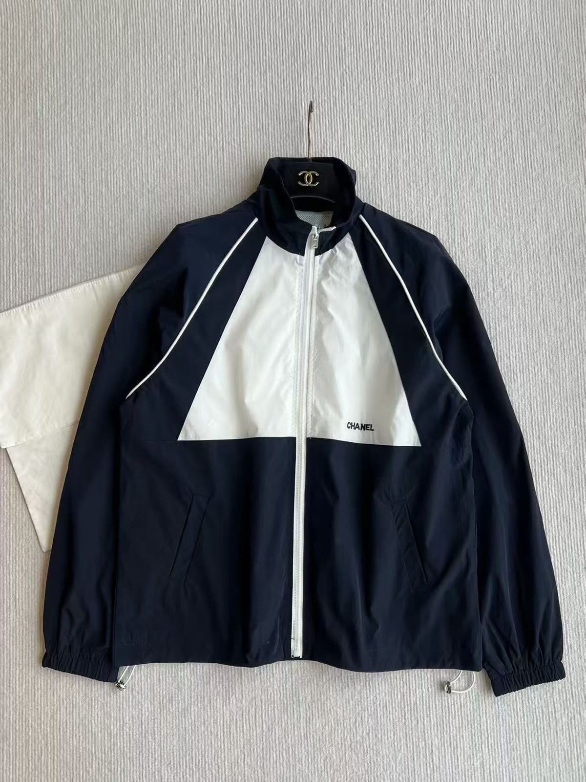 Chanel Embroidered Logo Track Jacket