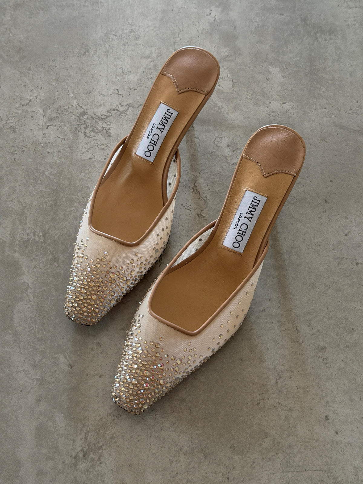 Jimmy Choo Crystal Embellished Pointed-Toe Mules