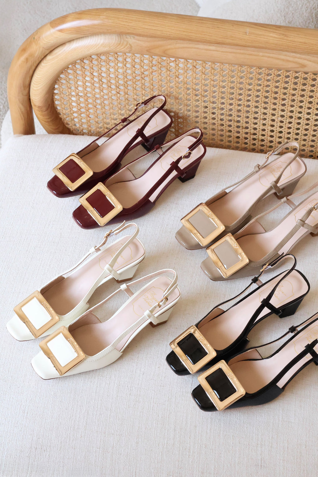 Roger Vivier Belle Vivier Buckle Leather Slingback Pumps