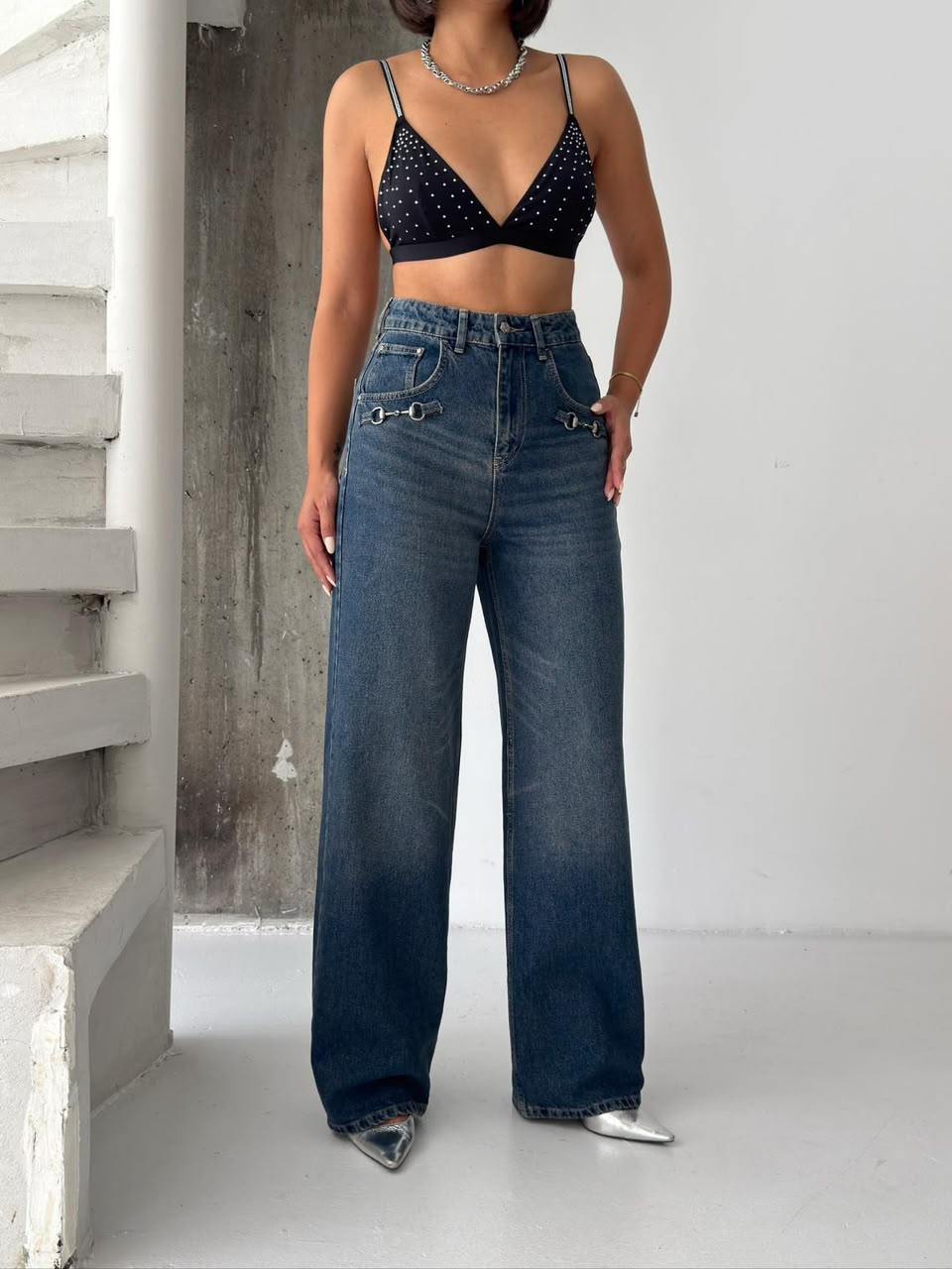 GUCCI Horsebit Wide-Leg Jeans