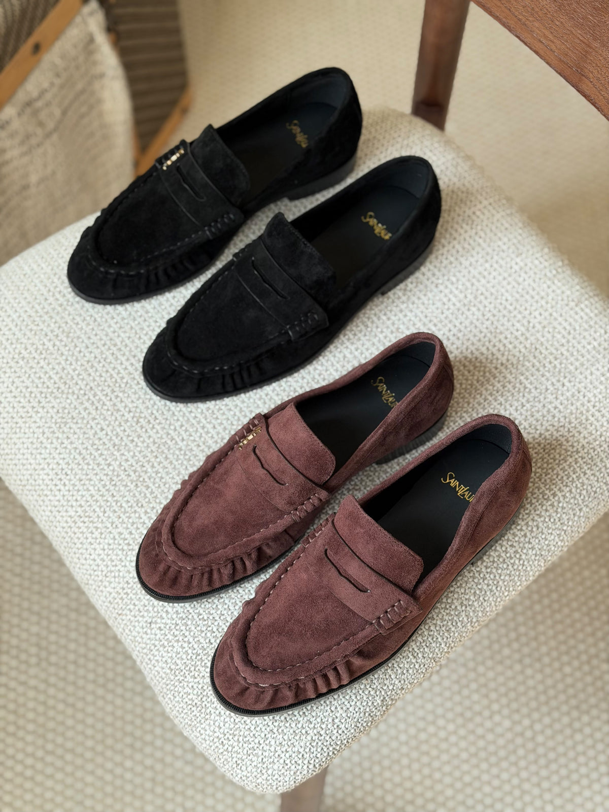 Saint Laurent Suede Penny Loafers