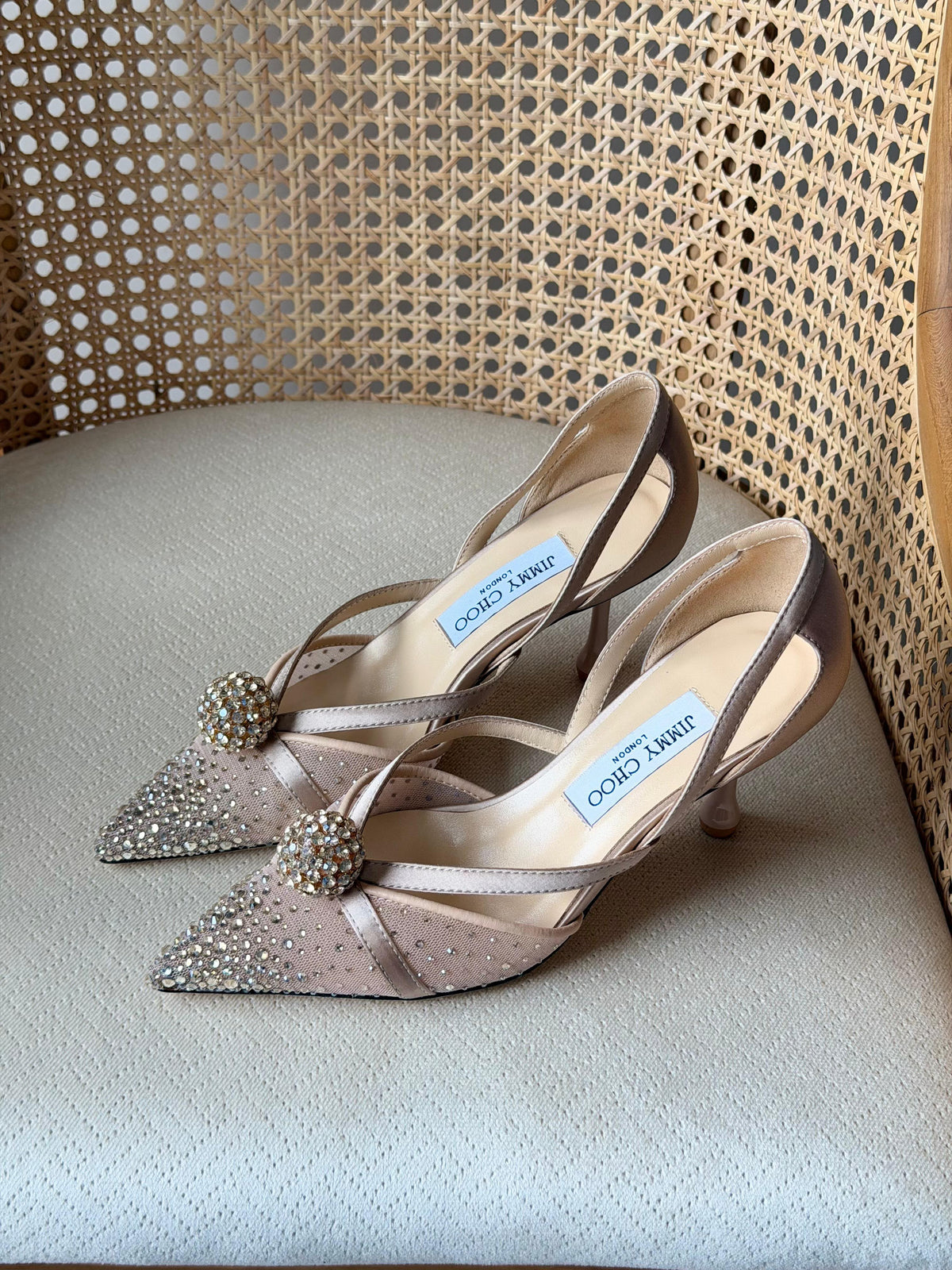 Jimmy Choo Crystal Embellished Slingback Pumps