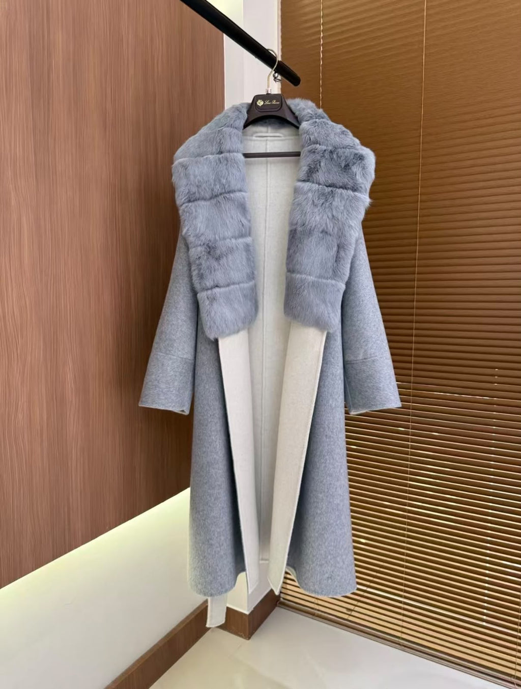 Loro Piana Cashmere/Wool Coat with Fur Collar (