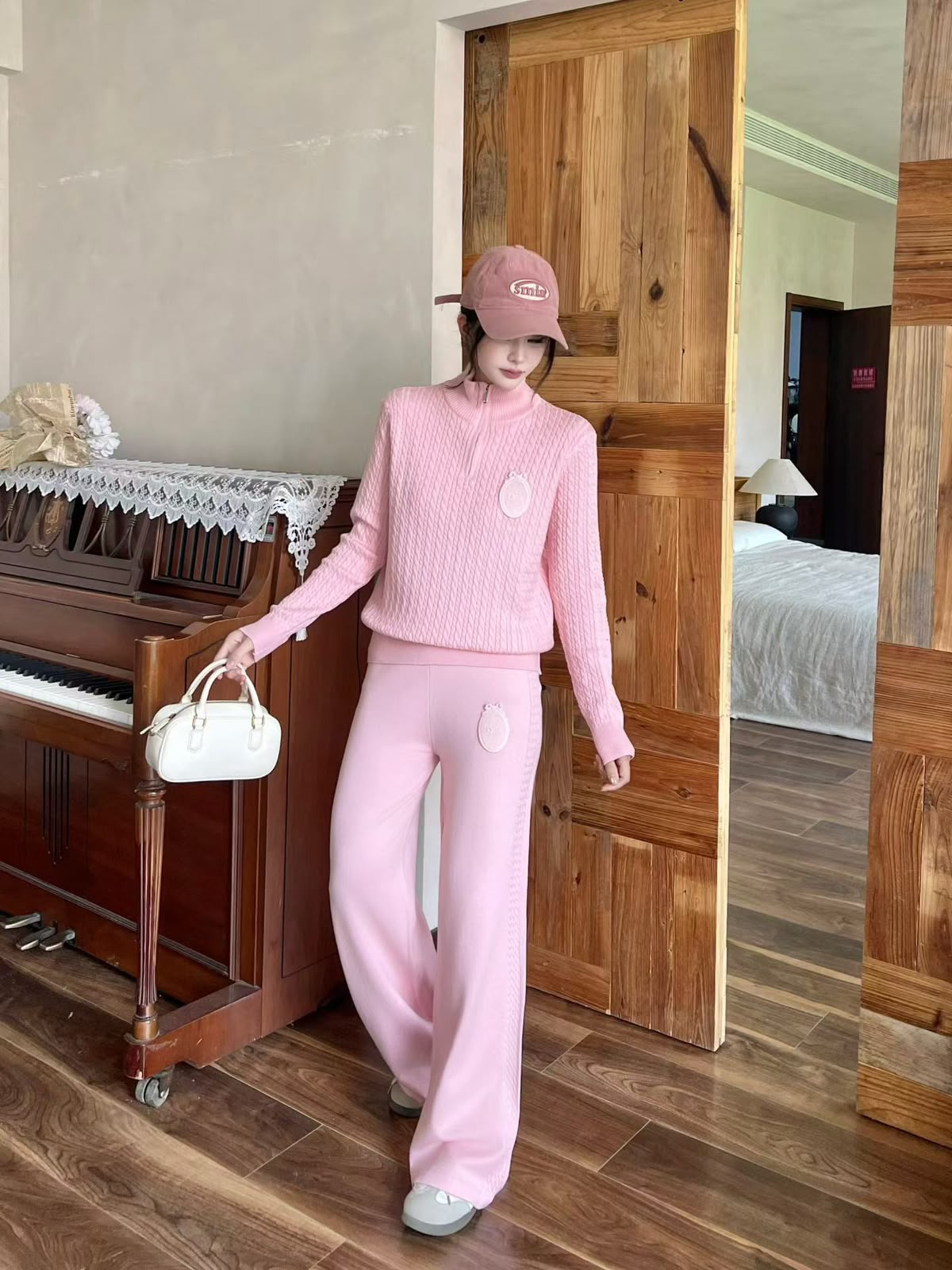 Dior Knit Quarter-Zip Pullover and Wide-Leg Pants Set