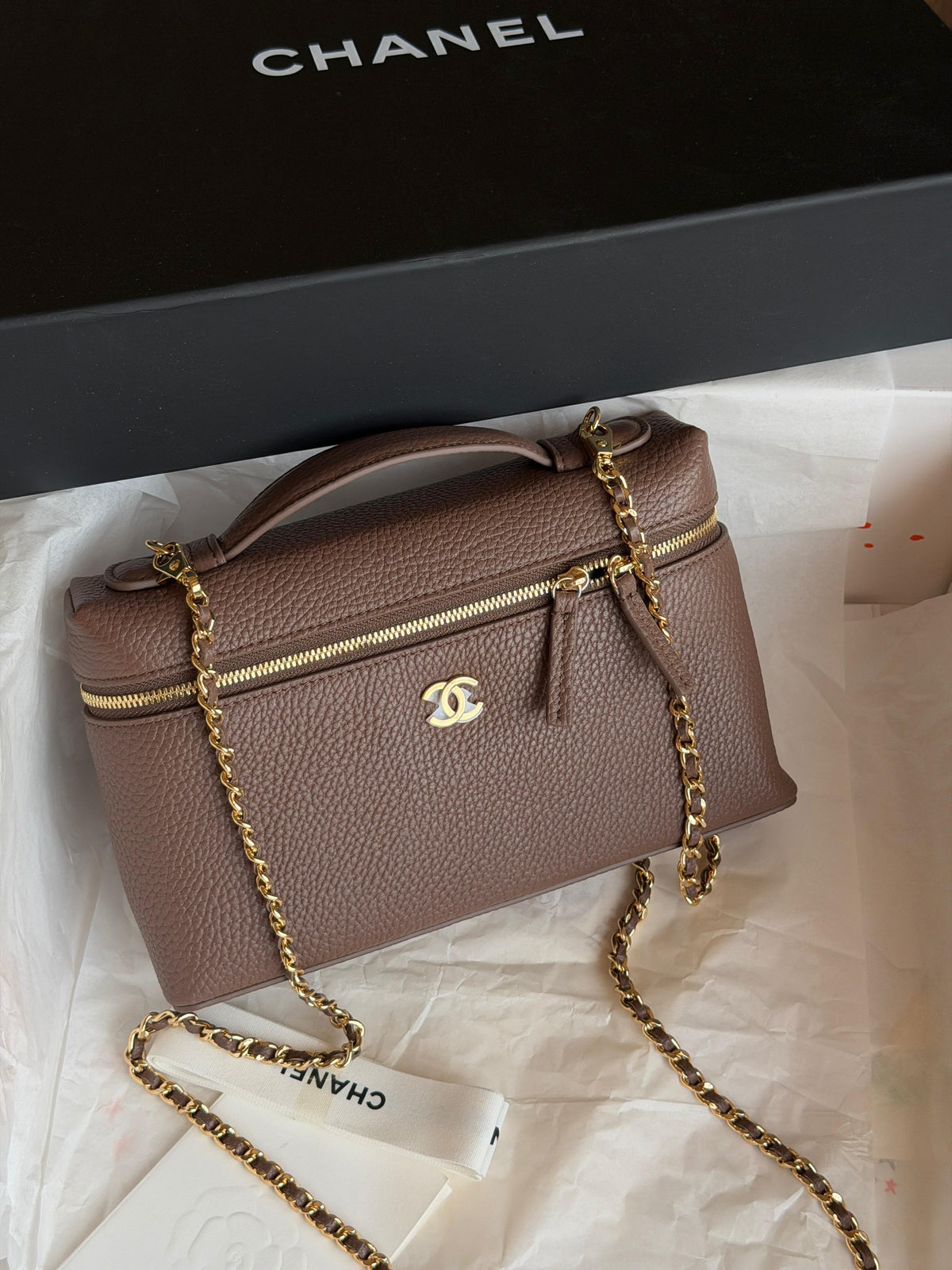 Chanel dark brown Caviar Vanity