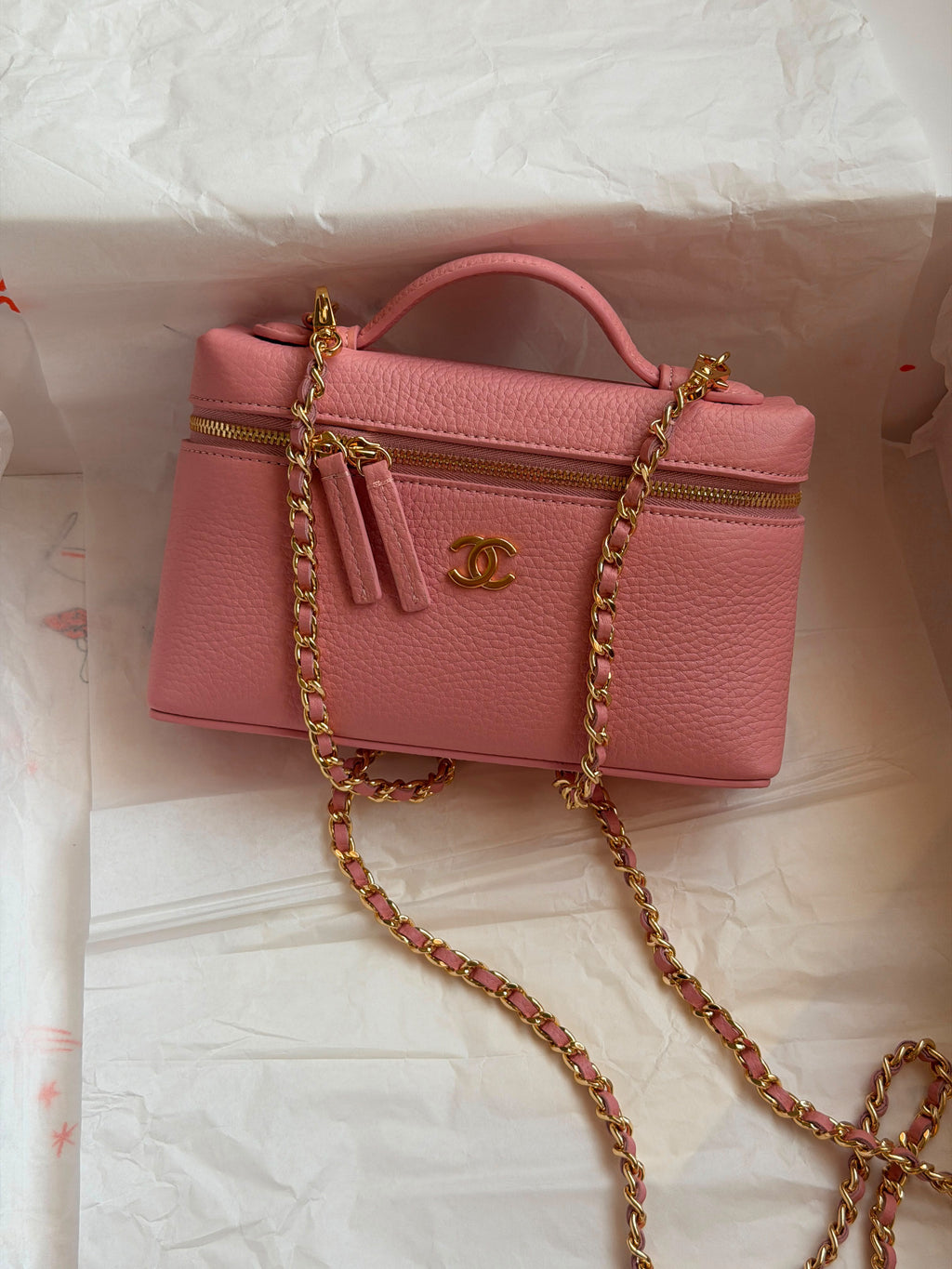 Chanel Pink Caviar Vanity Case with
