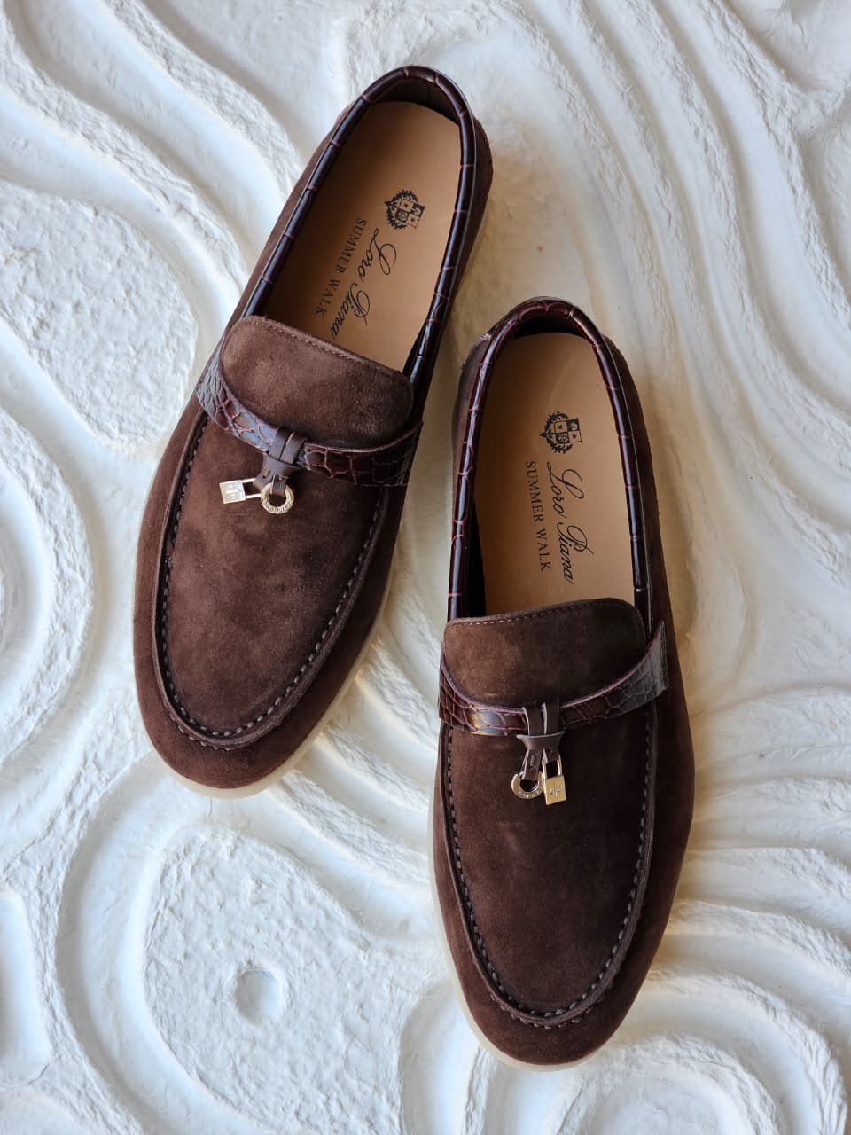 Loro Piana Summer Walk Loafers in Dark Brown with