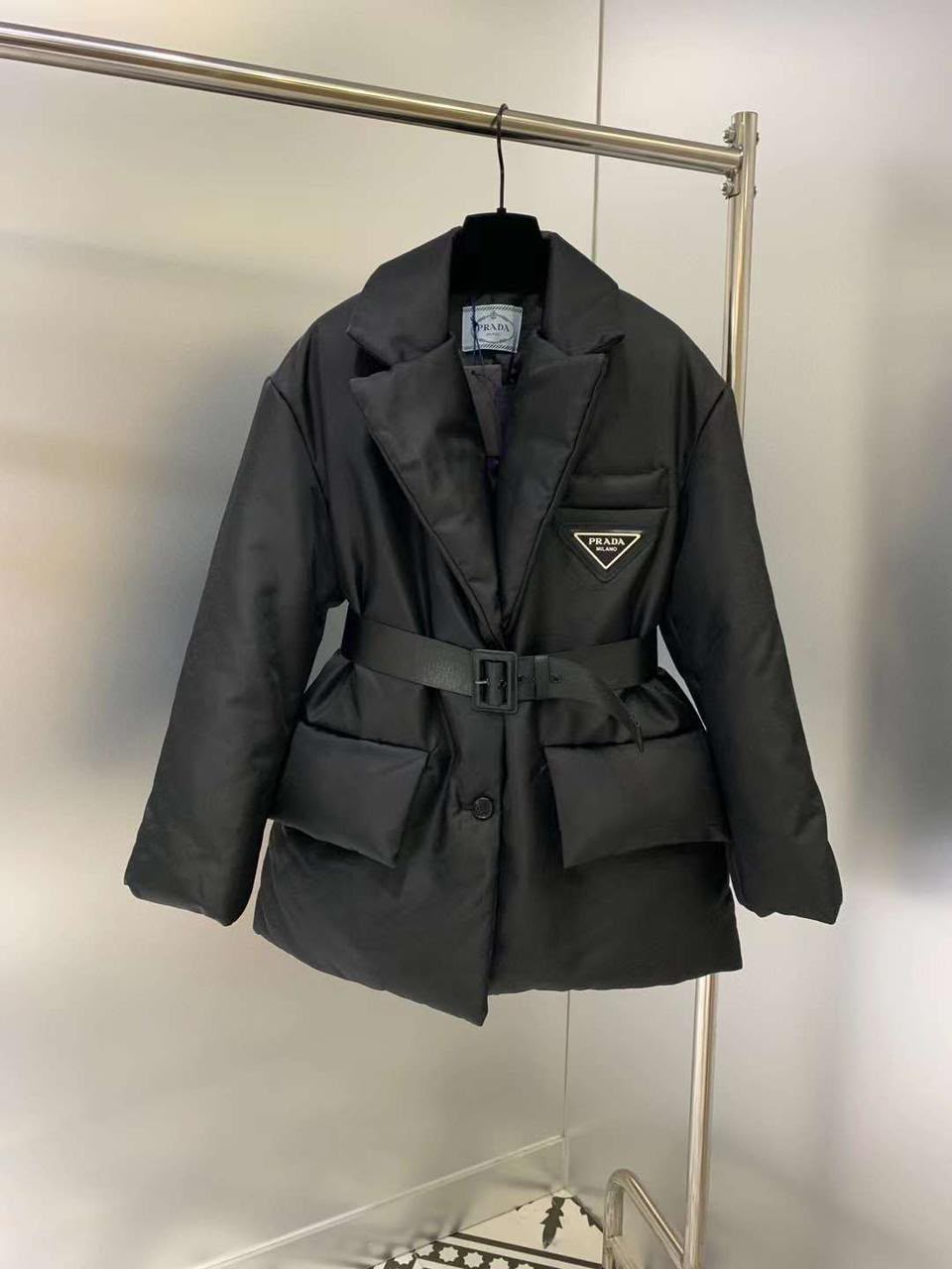 Prada Re-Nylon Hooded Puffer Jacket
