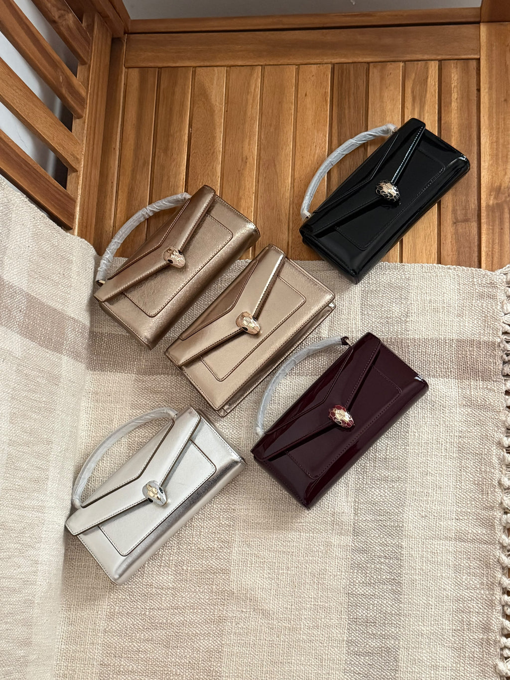 BVLGARI Serpent Clasp Envelope Top Handle Bag