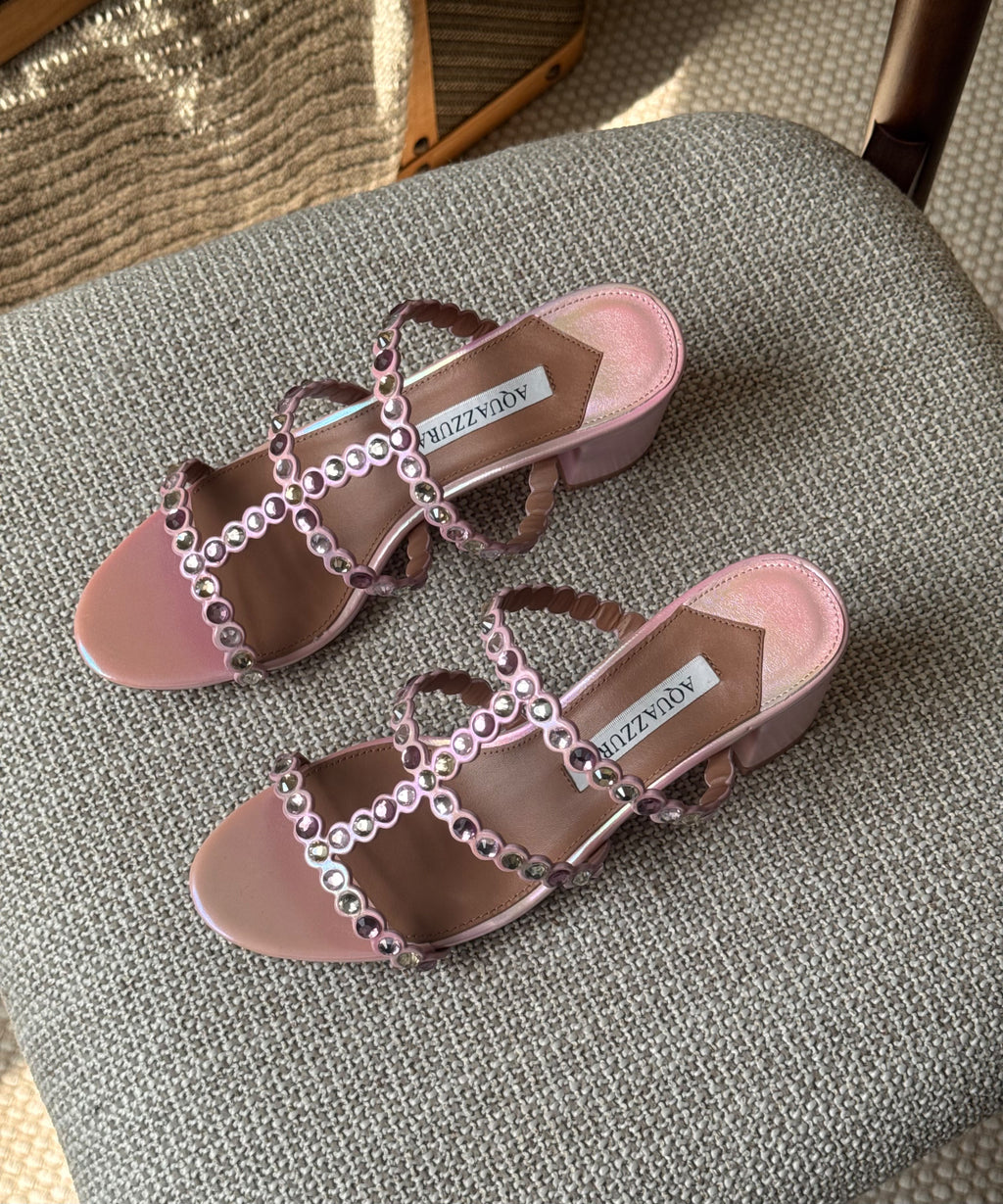 Aquazzura Crystal-Embellished Scalloped Strap