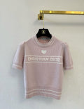 Christian Dior Short-Sleeved Pink Knit Sweater