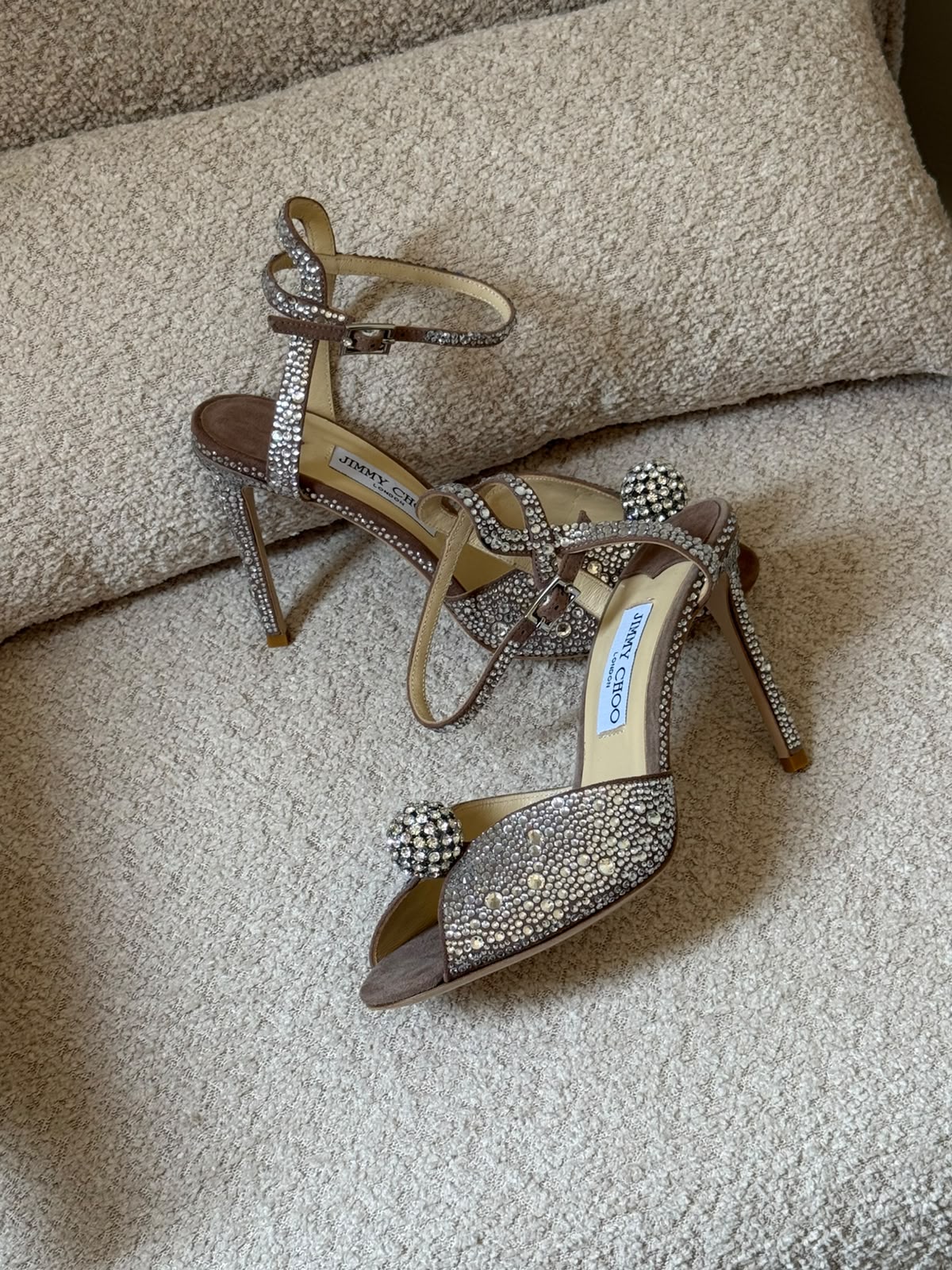 Jimmy Choo Crystal Embellished Heeled Sandals