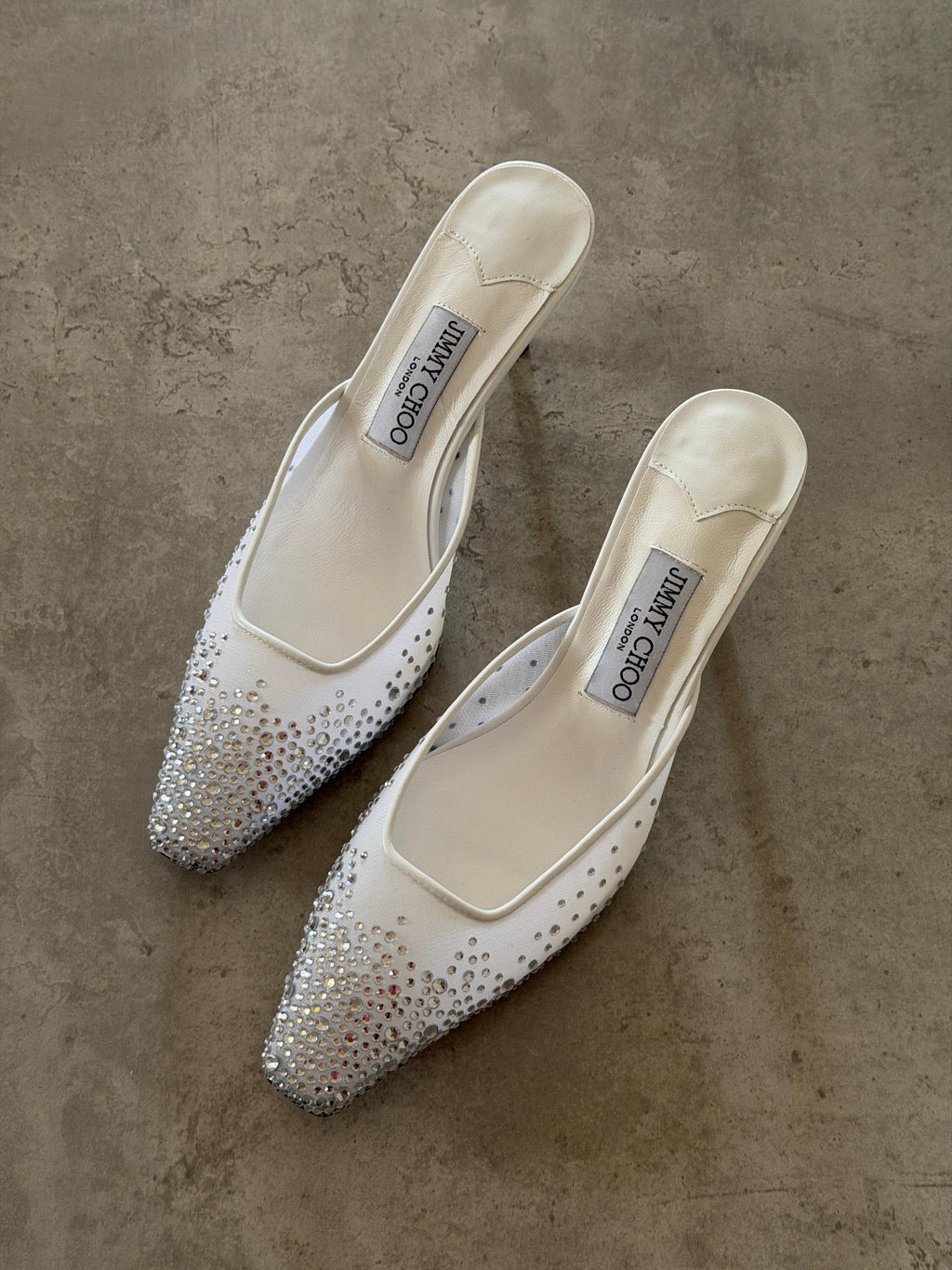 Jimmy Choo Crystal Embellished Pointed-Toe Mules