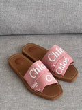 Chloé Woody Cross Strap Flat Slide Sandals