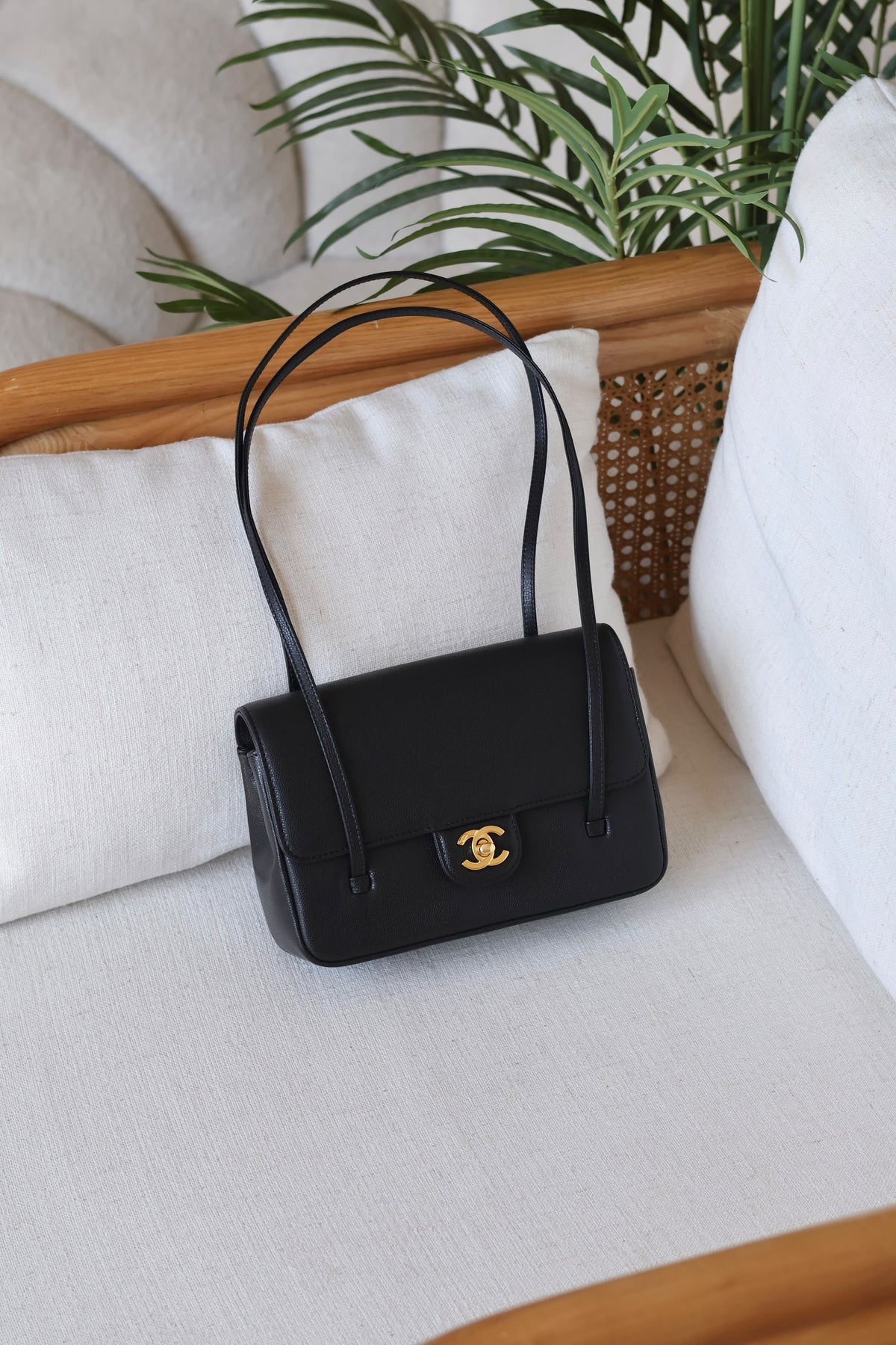 Chanel Flap Bag with CC Logo and Twin Straps
