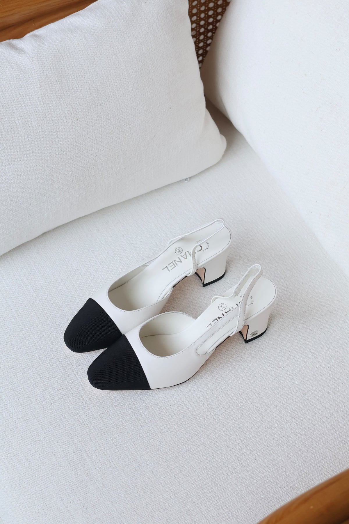 Chanel Cap-Toe Slingback Pumps