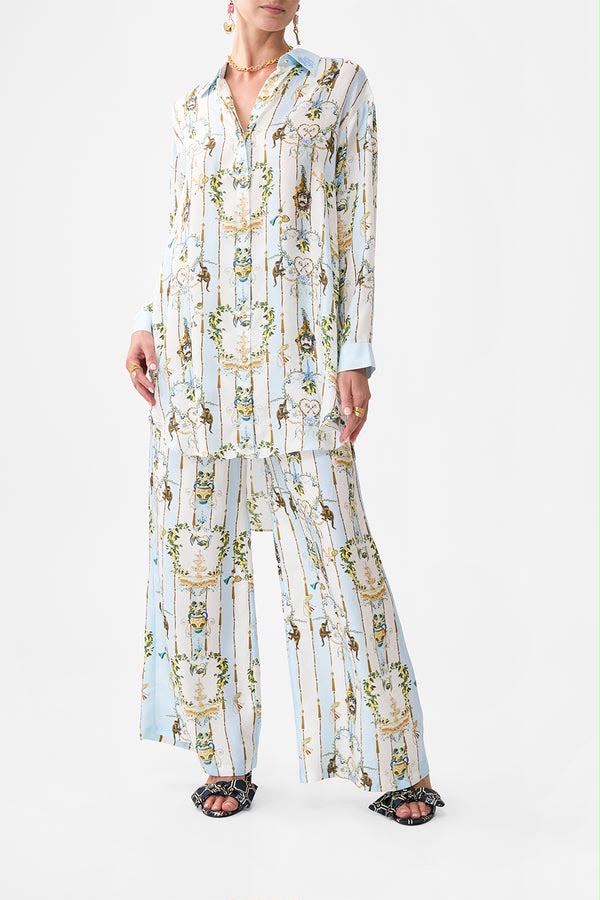 Zimmermann Silk Printed Shirt and Wide-Leg Pants Set