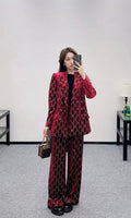 Gucci GG Velvet Double-Breasted Jacket and Trousers Suit Set