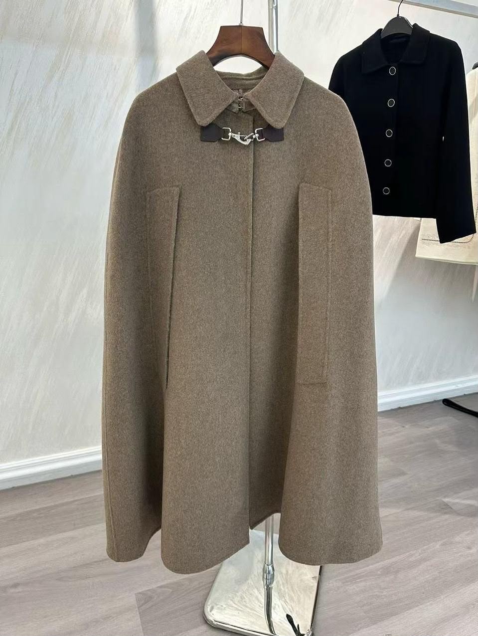 Burberry Monogram Jacquard Reversible Wool Cape