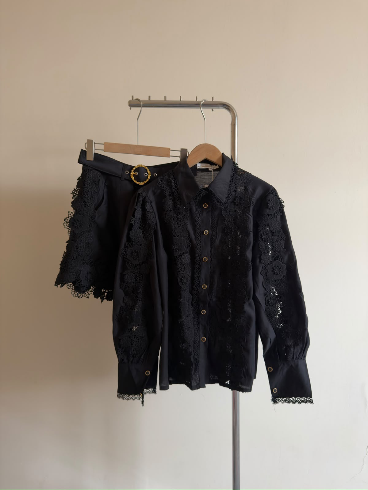 Zimmermann Lace Trim Blouse and Shorts Set