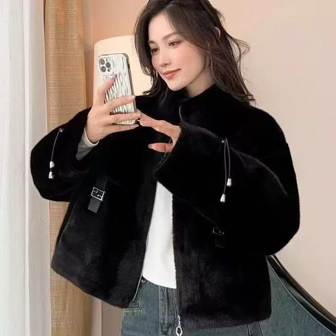 Fendi Mink / Shearling Fur Jacket with FF Buckle Flap Pockets