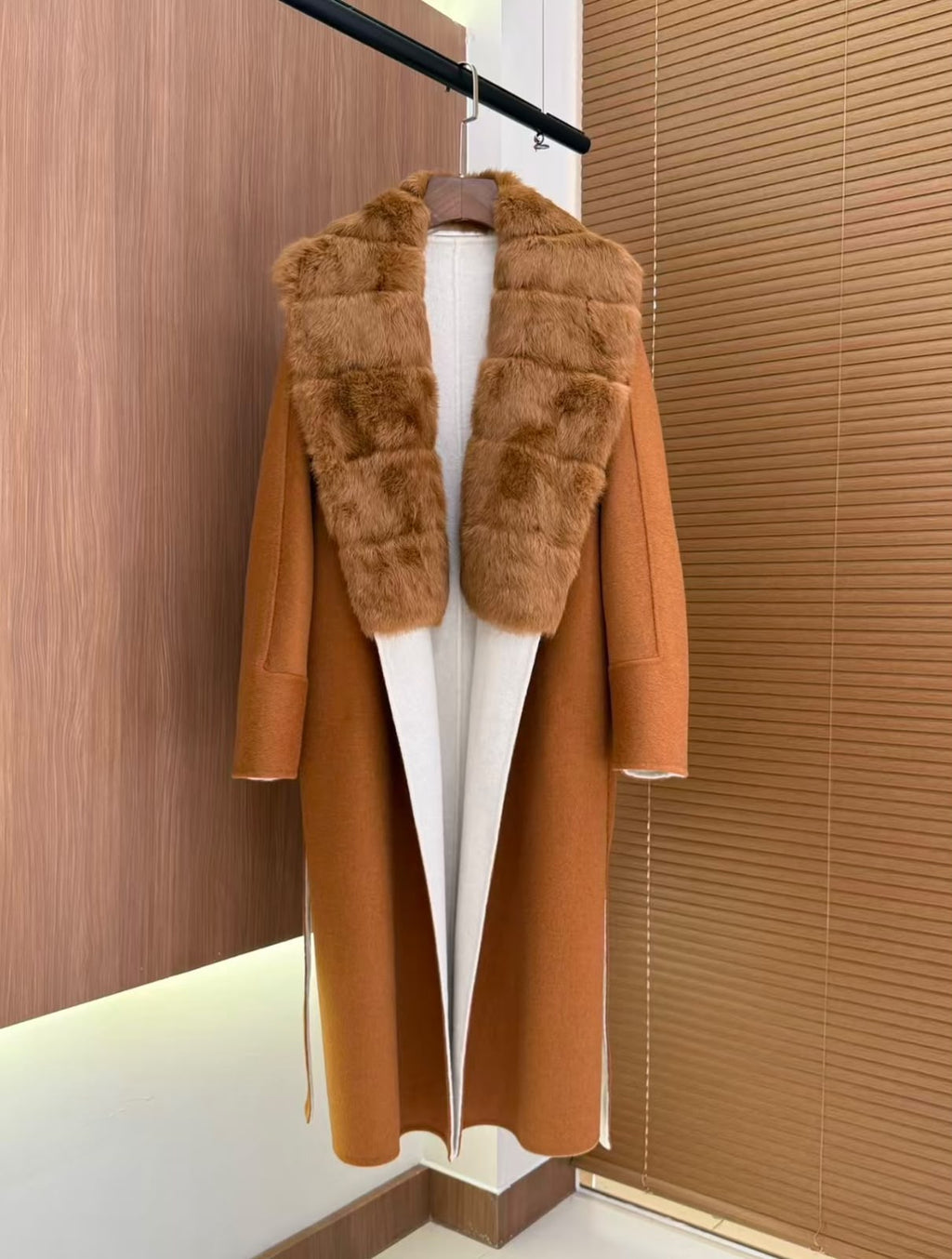 Loro Piana Cashmere/Wool Coat with Fur Collar