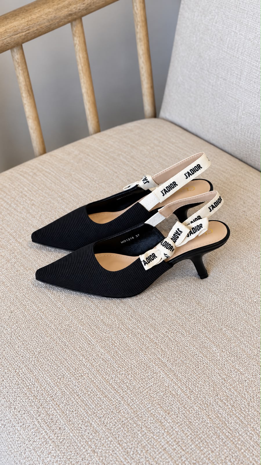 Dior Fabric and Lace Slingback Heels
