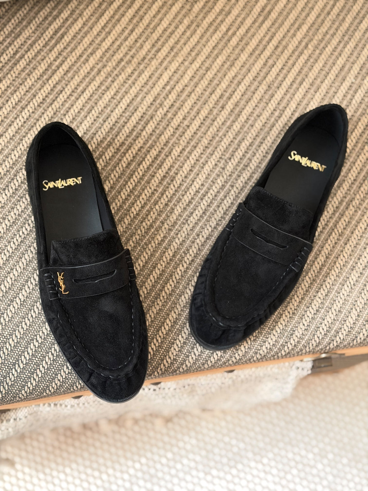 Saint Laurent Suede Penny Loafers